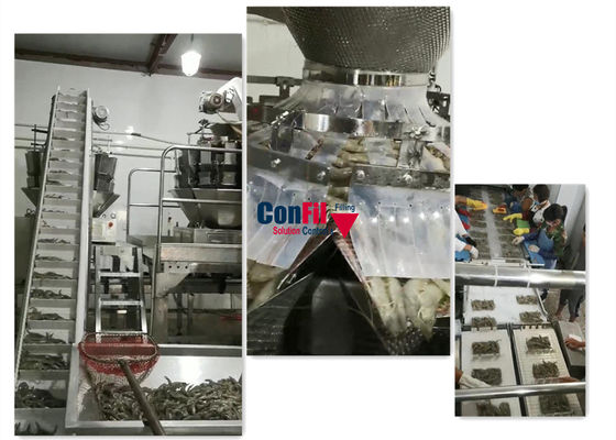 Multihead Weighing Machine Multihead Weigher for Seafood Prawn Shrimp Filling Machine Waterproof SUS316