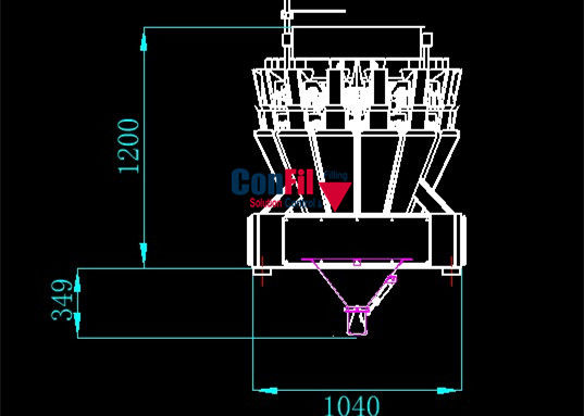 200gram Automatic Multihead Weigher Double Layer Screw 1 Liter