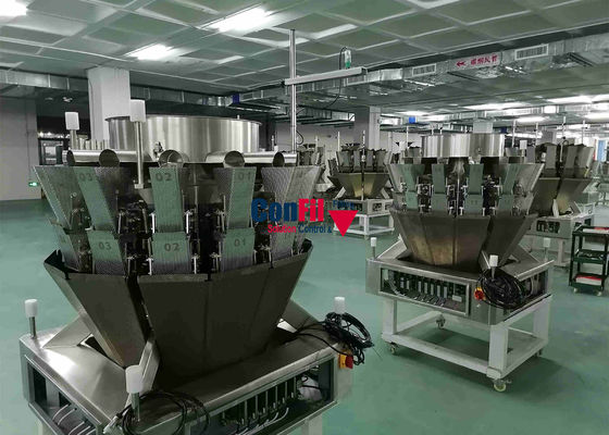 IP 65 14 Head Weigher With Screw Feeder Single Layer Screw 1 Liter