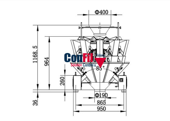 400kg 500gram Automatic Multihead Weigher 10 Head