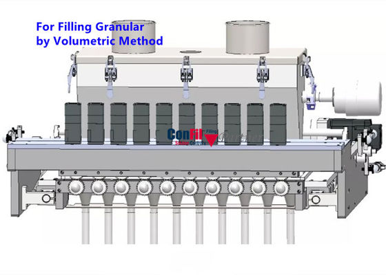 10 Lanes Vertical Form Fill Seal Machine For Powder Granular Liquid