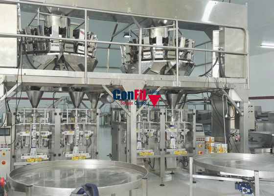 10 Head 500 Gram Vertical Form Fill Seal Machine With Double Weigher Filling Machine