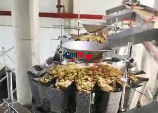 10 Heads Automatic Weighing Packing Machine For Pancakes Bakery VFFS Packing Line