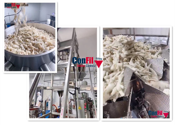 Rotary 1000 Gram Chicken Vacuum Packing Machine For Poultry Packing Line