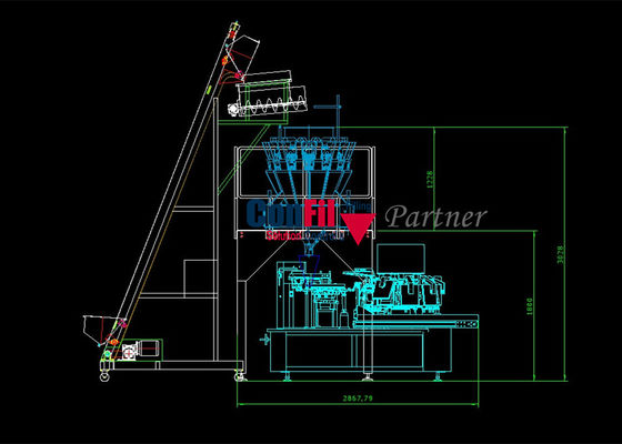 60bpm Multihead Weigher Packing Machine For Fresh Cut Vegetables Packing Line