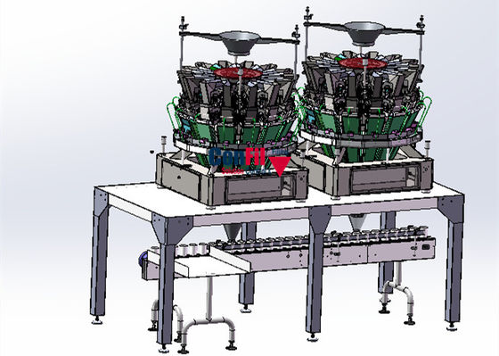 14 Head Multihead Weigher Packing Machine For Filling Marinated Or Fresh Food Sticky