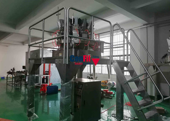 14 Head Multihead Weigher Packing Machine For Filling Marinated Or Fresh Food Sticky
