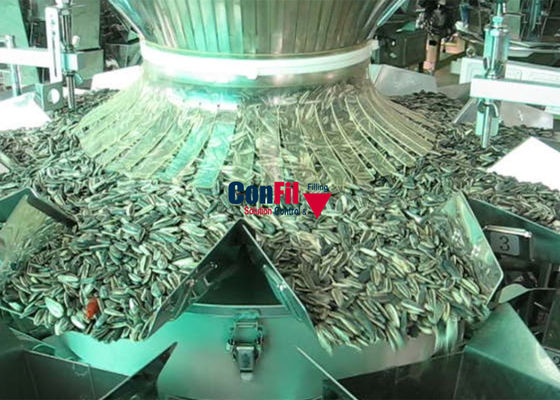 10 Head Multihead Weigher Packing Machine For Sun Flower Seeds Peanuts