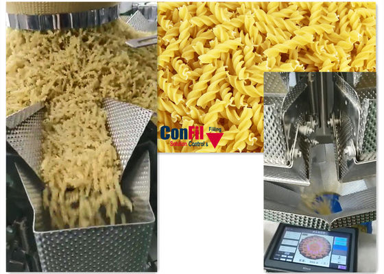 Multihead Food Bag Packing Machine For Pasta Rotini Free Flow VFFS Packing System