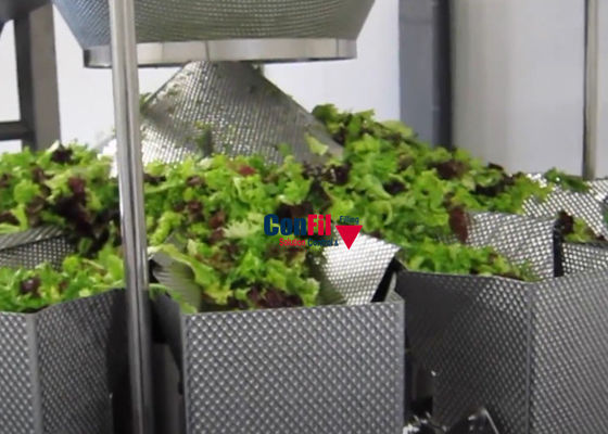 Multihead Weigher Packing Machine for Lettuce Vegetable Packaging System Traysealer Ready Tray