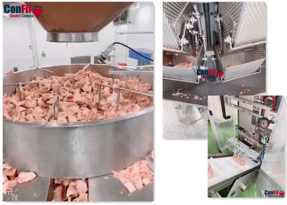 Multihead Weigher Packing Machine for Frozen Diced Chicken Rotary Vacuum Packaging Machine System